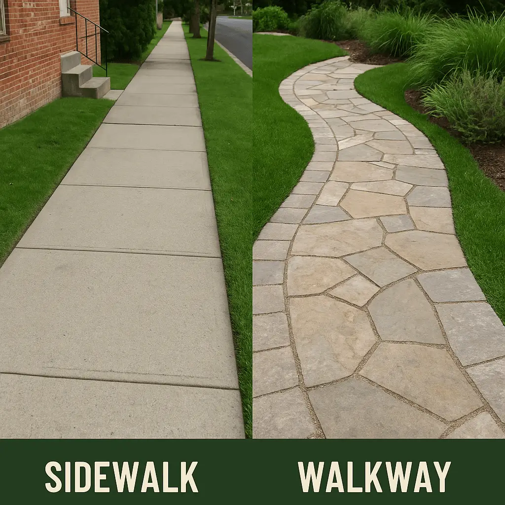 Sidewalk vs Walkway
